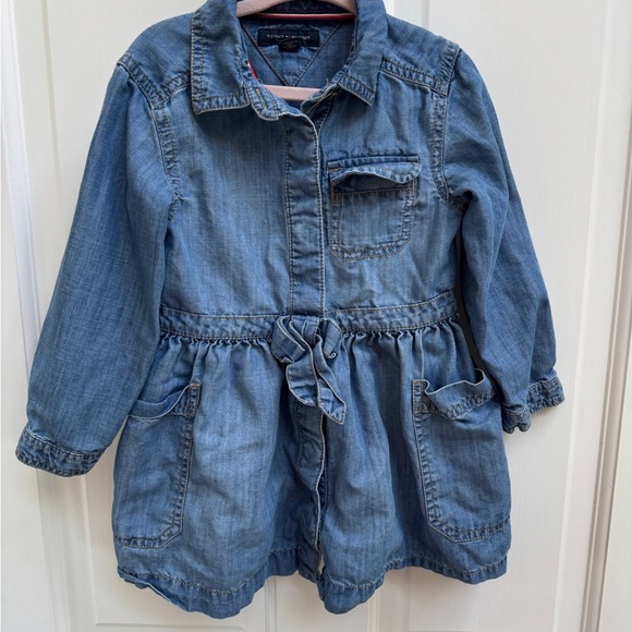 Tommy Hilfiger 3T Girls Long Sleeve Dress with Fitted Waist - Picture 1 of 6